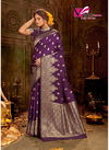 PURPLE COLOUR DESIGNER BANARASI SILK PARTY WEAR SAREE 2308